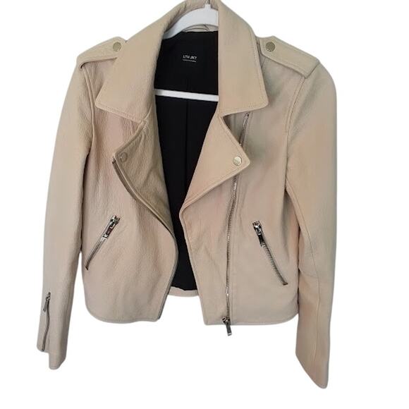 LTH JKT Venice 100% Leather Cream Moto Jacket Women’s Size Small - Picture 2 of 5